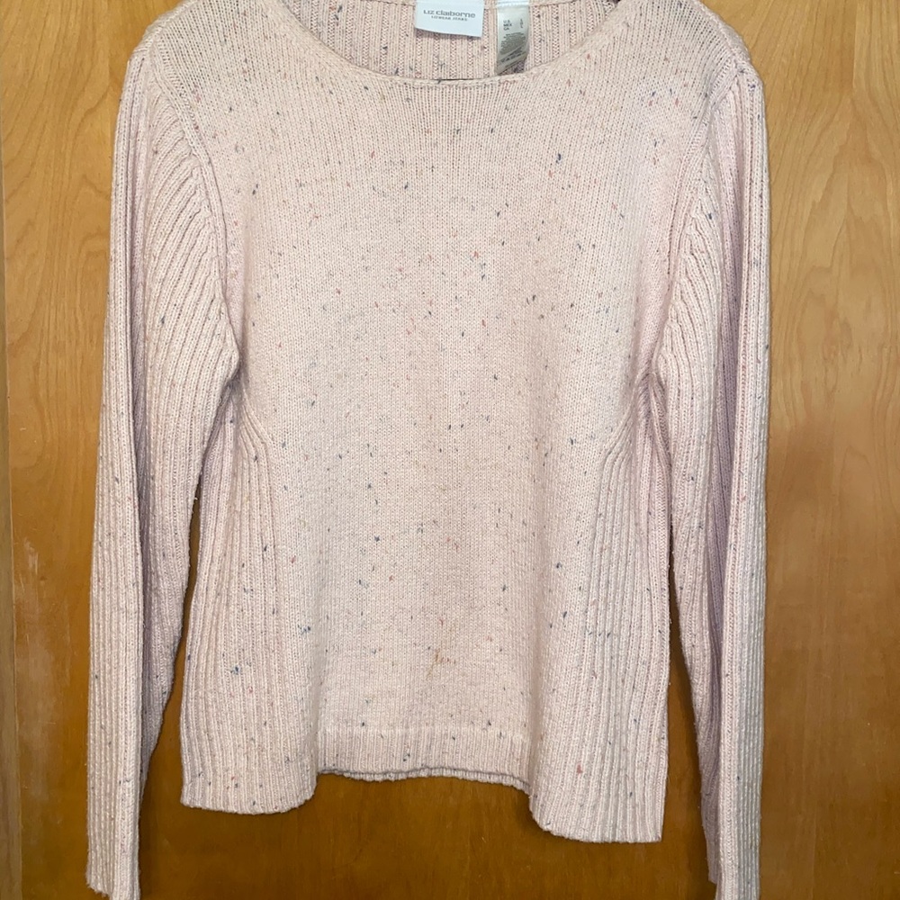 Liz Claiborne pink confetti sweater